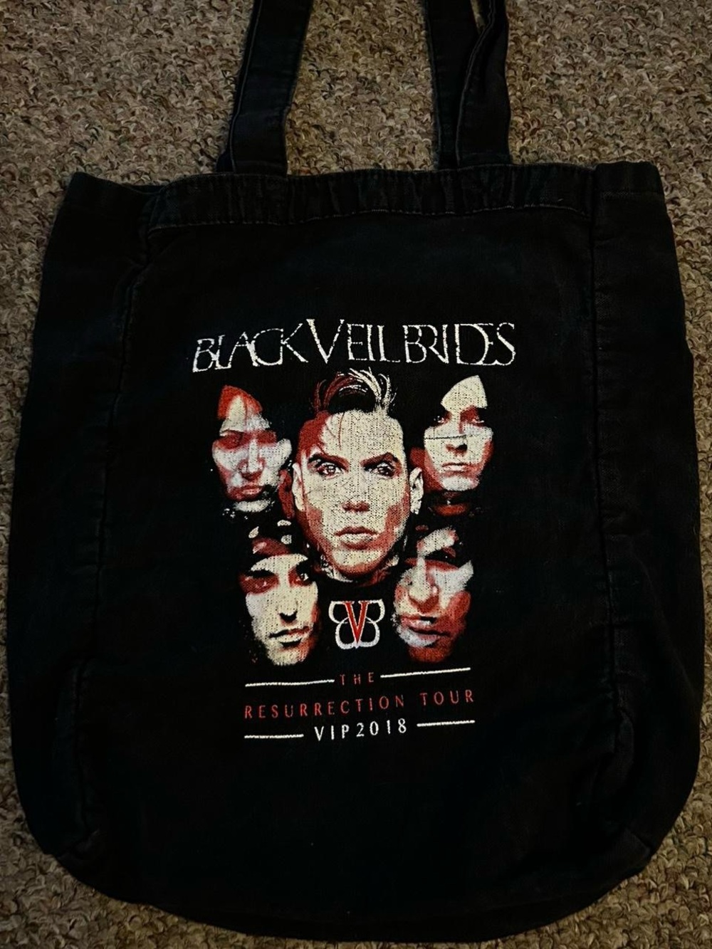 Black Cotton Tote Bag - Resurrection Tour VIP 2018